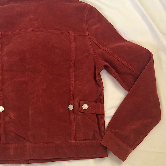 NWT Daily Blue By AG  Flacky Stretch Velveteen Collar Jacket In Ruby Size Small - Picture 10 of 11